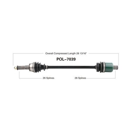 Wide Open OE Replacement CV Axle for POL REAR RZR 900 XP/XP4 POL-7039